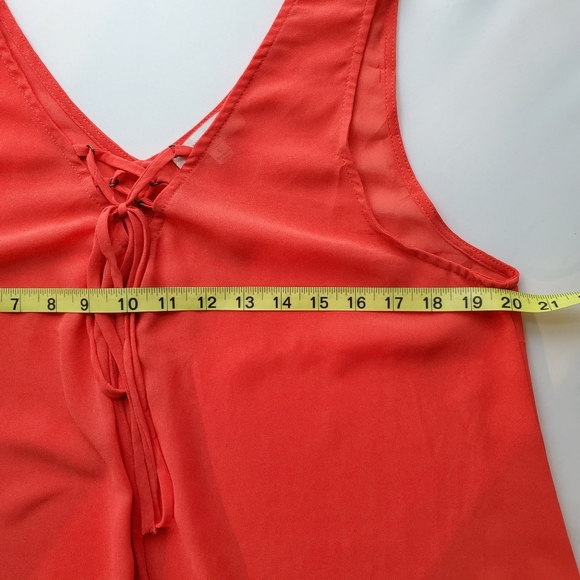 Umgee Sheer Hi Lo Lace Hem Sleeveless Tank Top - Picture 8 of 9